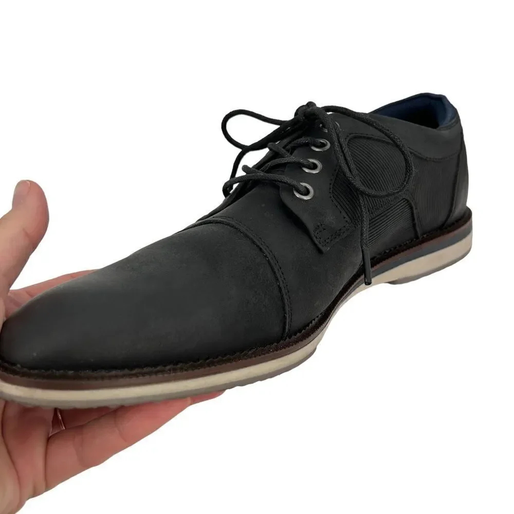 B52s by bull boxer black pu leather Oxford shoe size 10